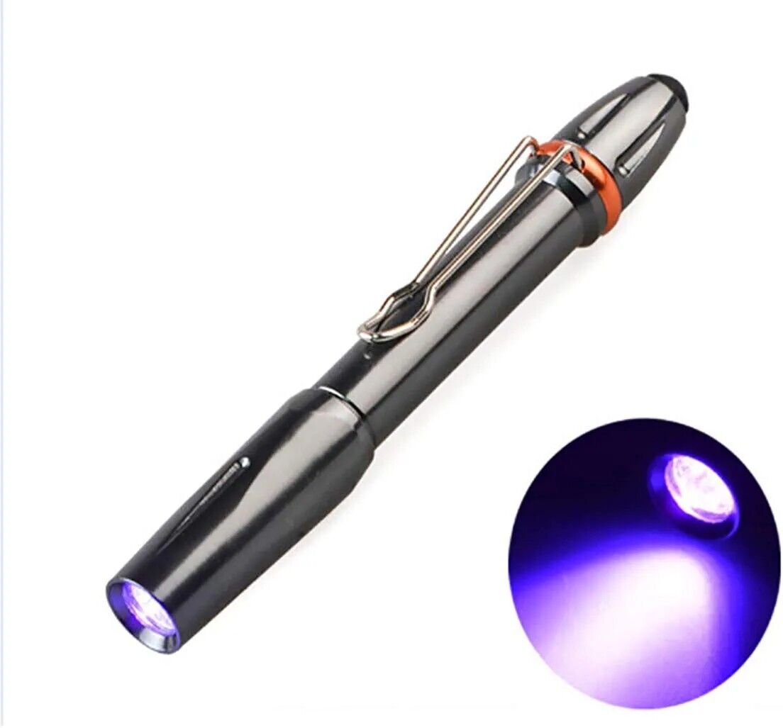 Mini 395nm UV Light Blacklight LED Flashlight Penlight Portable Pocketlight