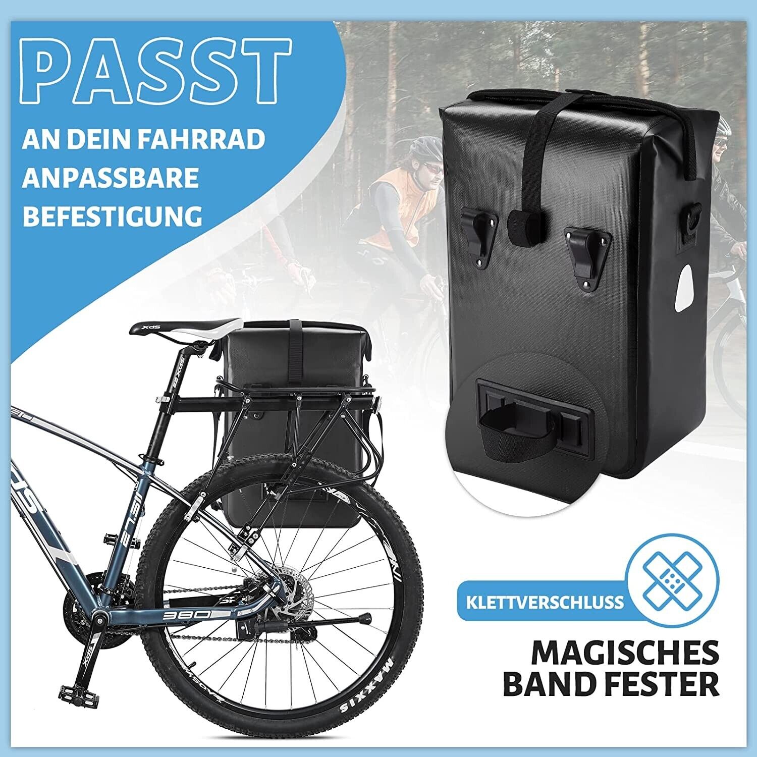 Bicycle bag waterproof single 18 liters wire black bicycle bag bike case