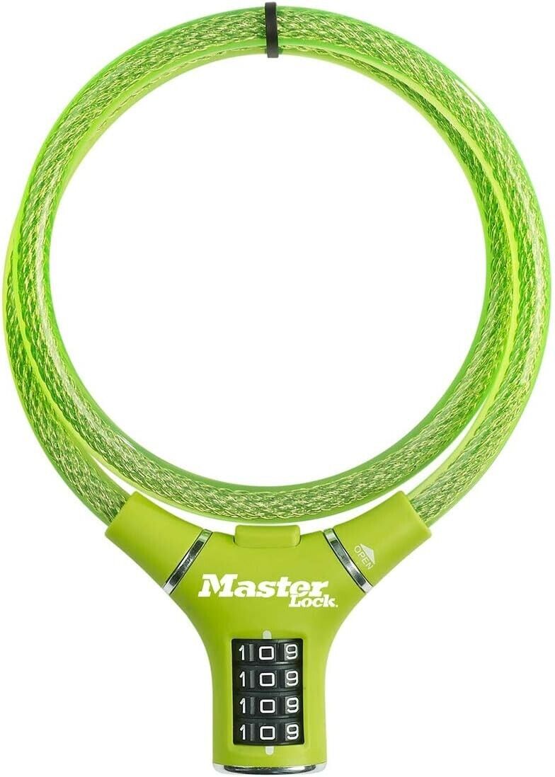 Bicycle lock 90cm steel cable combination lock cable lock weatherproof green NEW