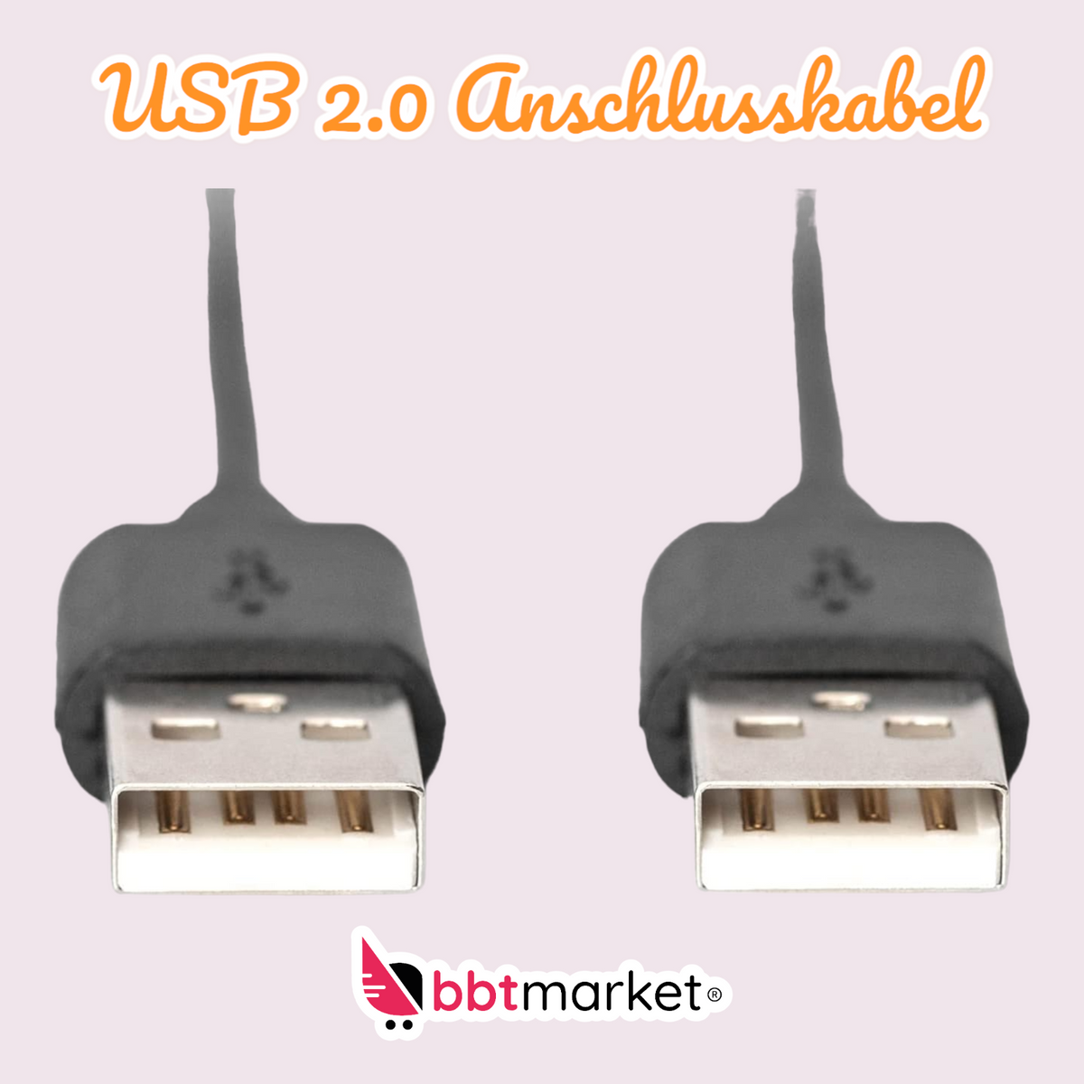 DIGITUS USB 2.0 connection cable-1.8m-USB A to USB A (M)-480 Mbit/s-Compatible