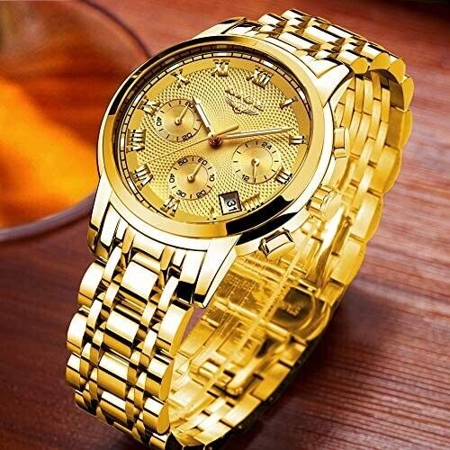 Wristwatch Men Women Analog Quartz Bracelet Watch Black Silver Gold Business