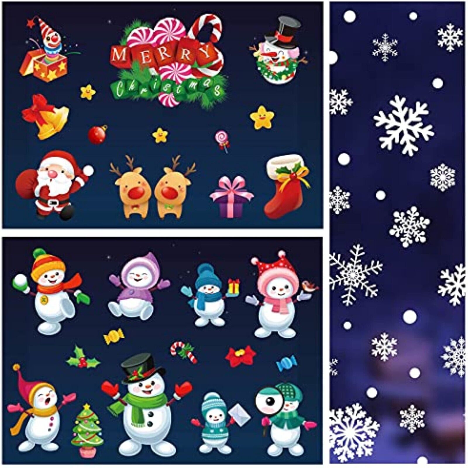 NEW! 154pcs Snowflake Window Decoration Christmas Window Stickers