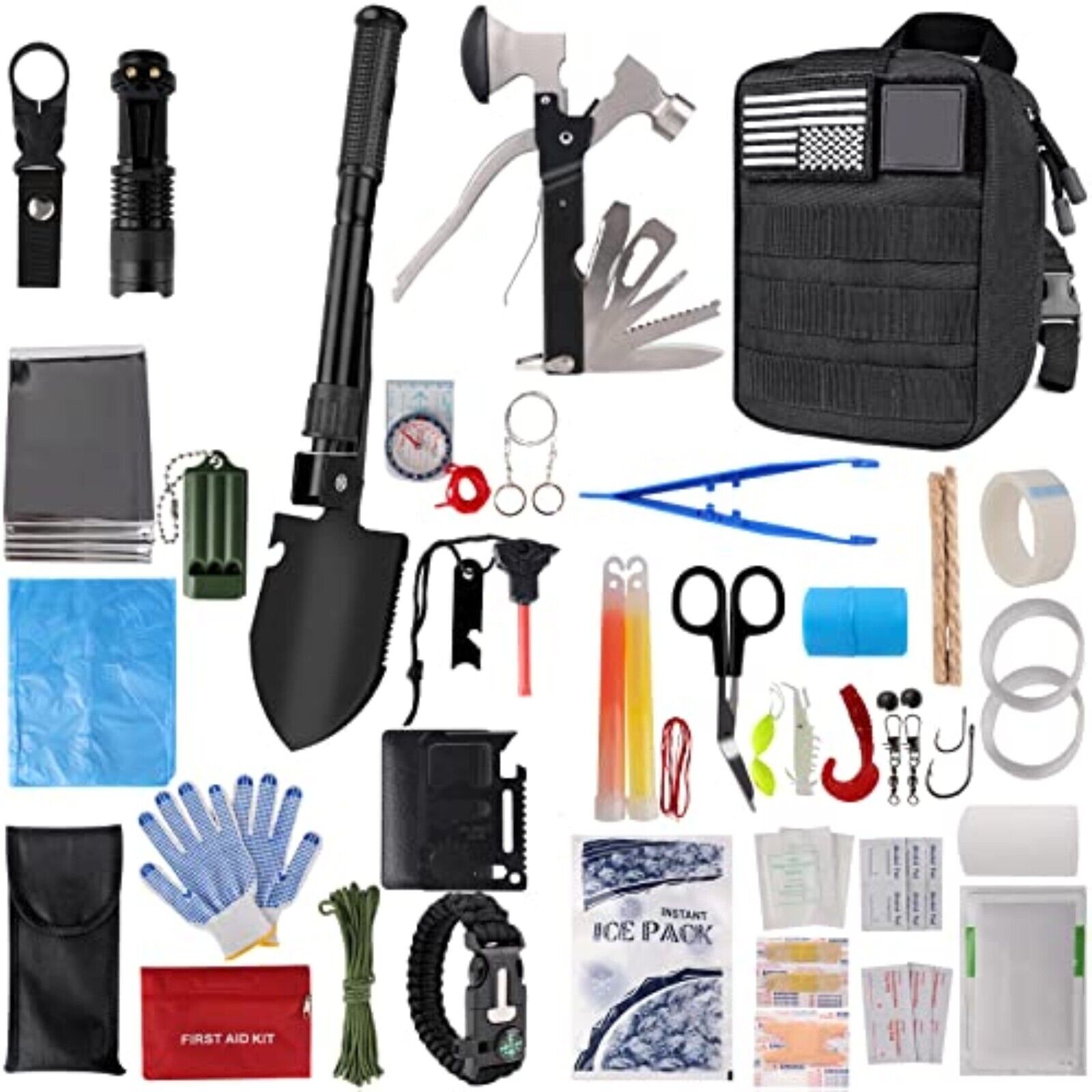 Outdoor Emergency Survival Gear Kit Set Camping Multitool First Aid Box Outdoor