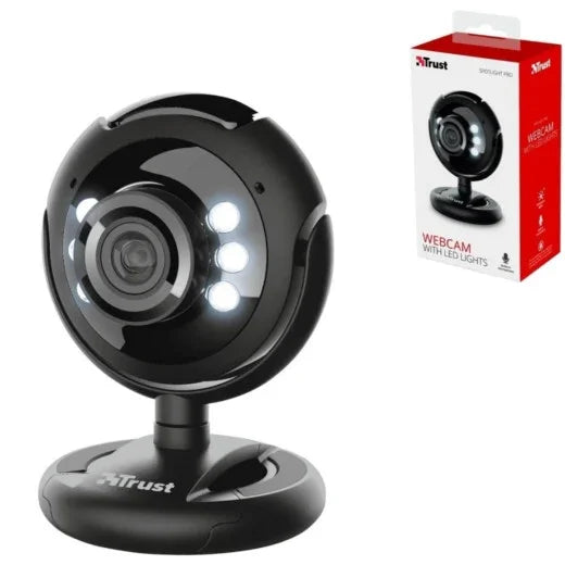 USB Webcam 1,3 Megapixel mit Mikrofon & LED Beleuchtung – PC Laptop Kamera für Videochat