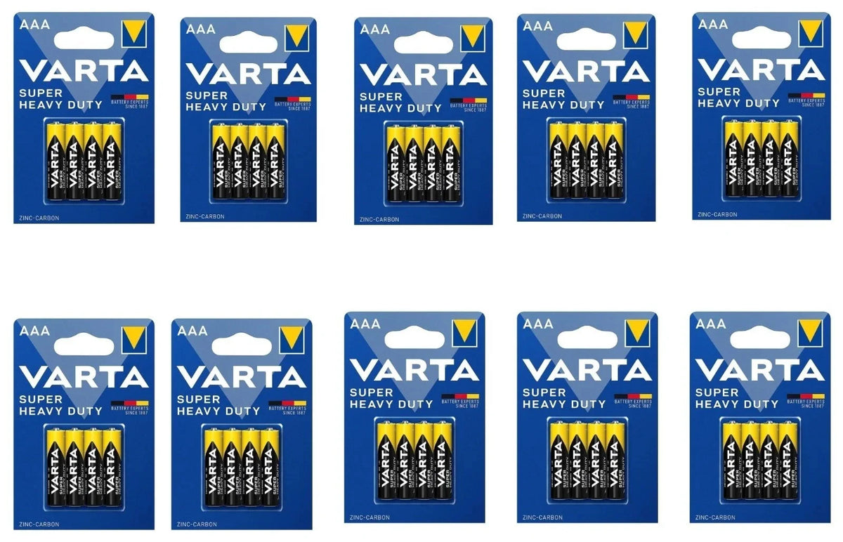 VARTA AAA Batterien R03 1,5V Micro Zink-Kohle 800mAh fĂŒr Uhren Fernbedienung