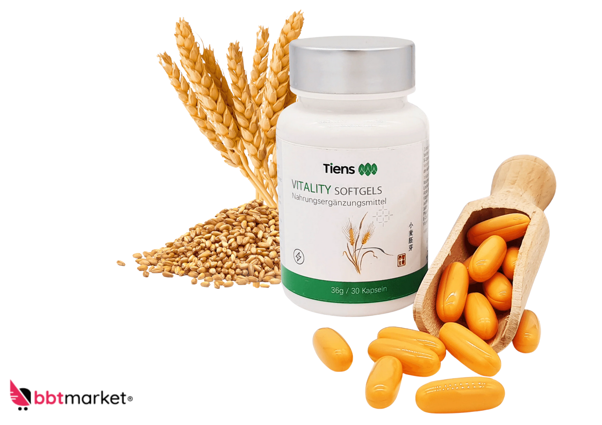 Tiens Vitality Softgels mit kaltgepresstem Weizenkeimöl Omega-3 Vitamin E - Hochwertiges Nahrungsergänzungsmittel für Immunsystem und Hautgesundheit