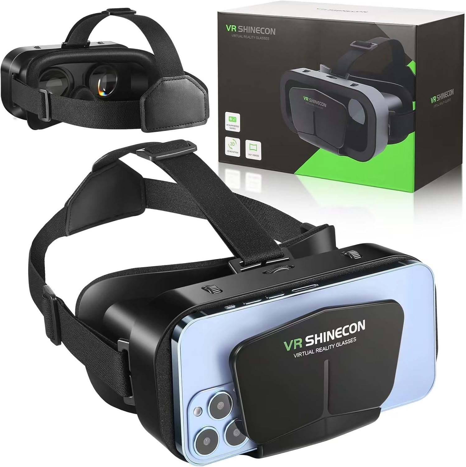 VR glasses with headphones Virtual Reality Headset suitable for 3D VR FIYAPOO