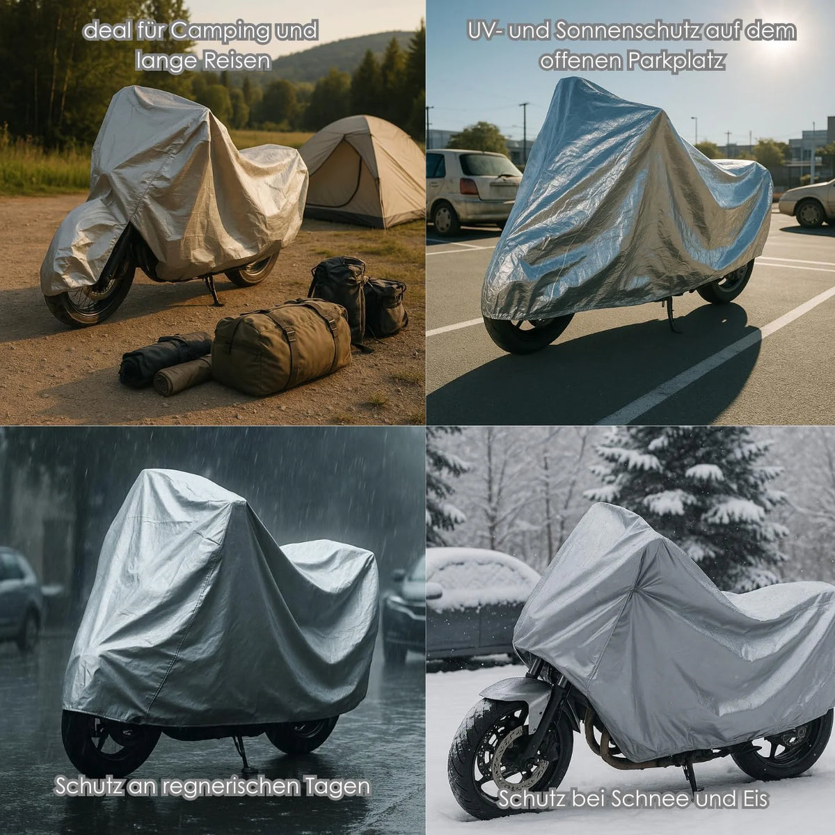 Wasserdichte Motorrad Abdeckung 205 Ă 125 cm â SchutzhĂŒlle fĂŒr Roller, Moped & Motorrad
