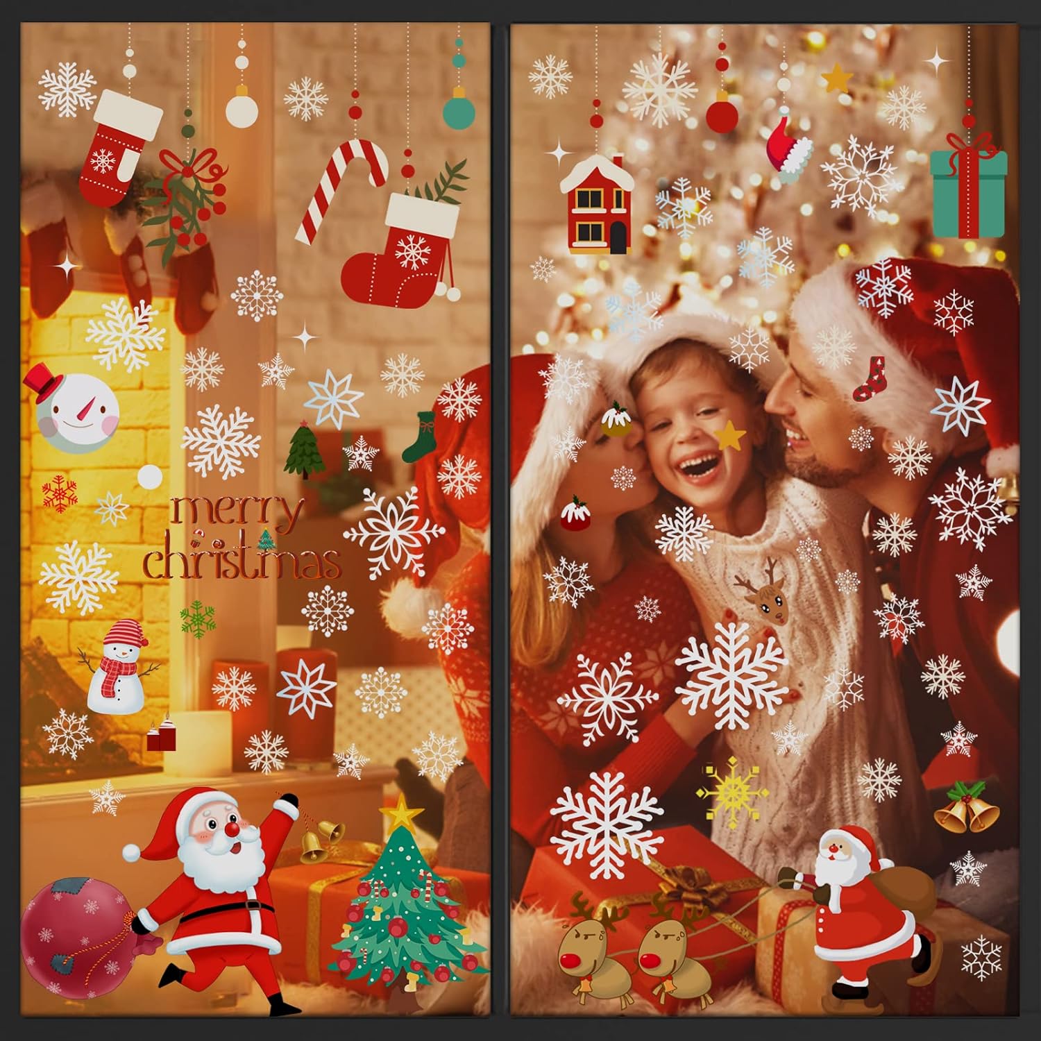 !!NEW!!117 pieces snowflake window decoration Christmas window stickers decoration
