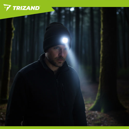Mütze mit LED-Licht, 3 Modi, abnehmbar, Einheitsgröße, Outdoor Winter - Grau Oder Schwarz