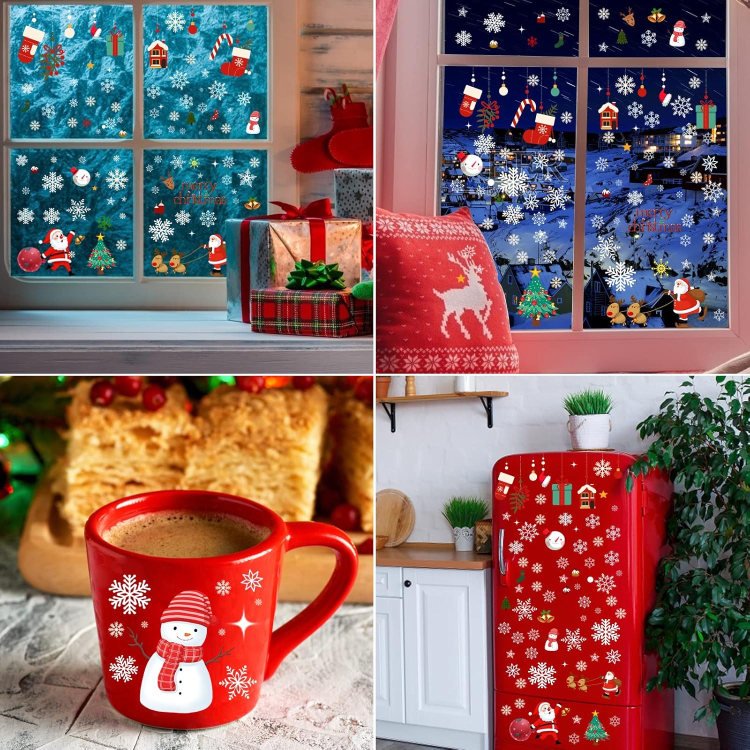 !!NEW!!117 pieces snowflake window decoration Christmas window stickers decoration 