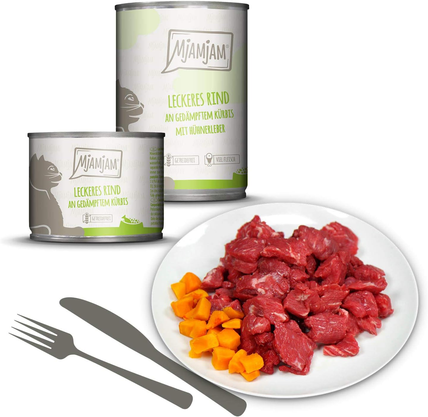 MjAMjAM Premium Katzen Nassfutter Mixpaket 6x200g getreidefrei Monoprotein