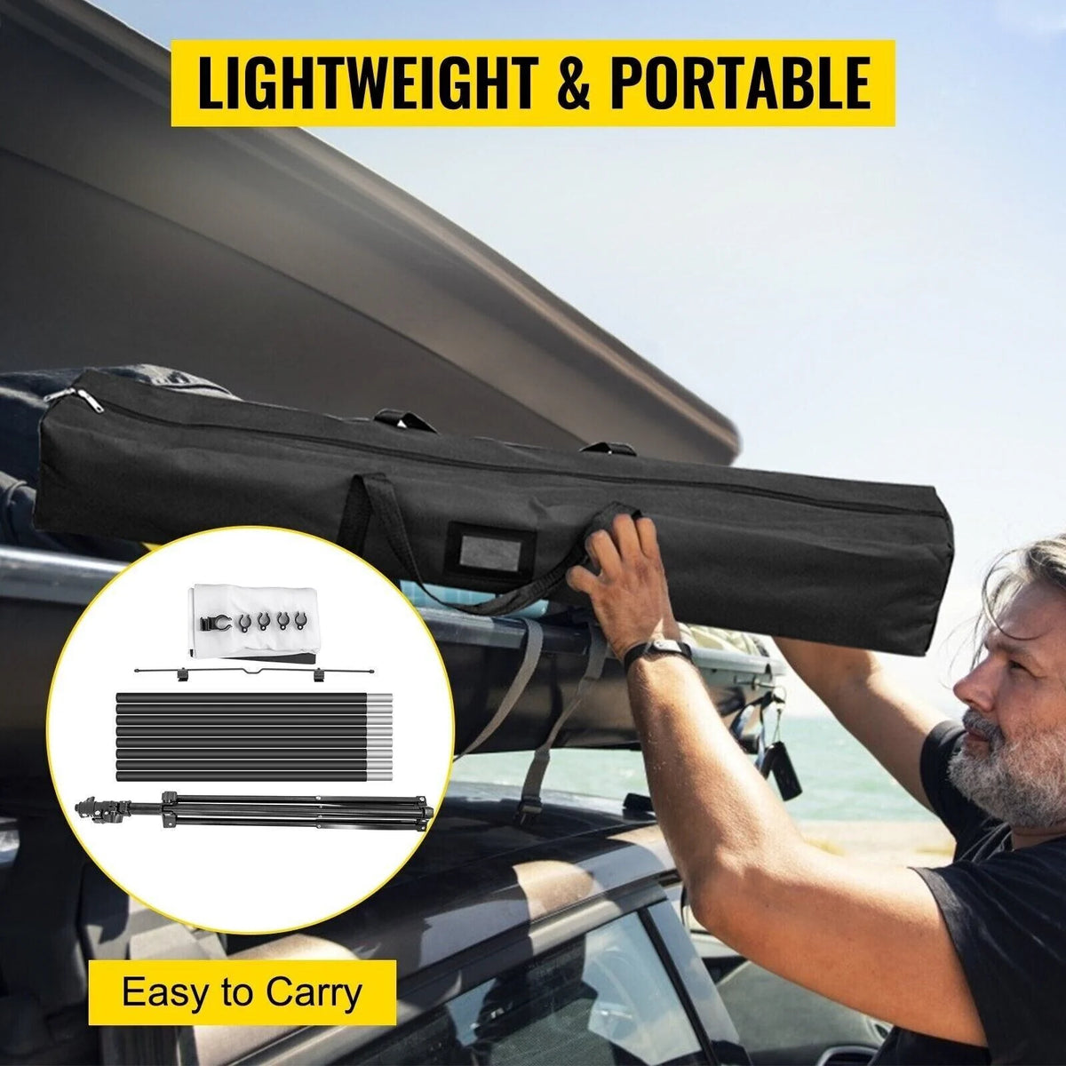 100 Zoll Beamer Leinwand mit Stativ 16:9 – Tragbare 4K HD Projektionsleinwand für Heimkino, Outdoor Kino, Camping und Präsentationen