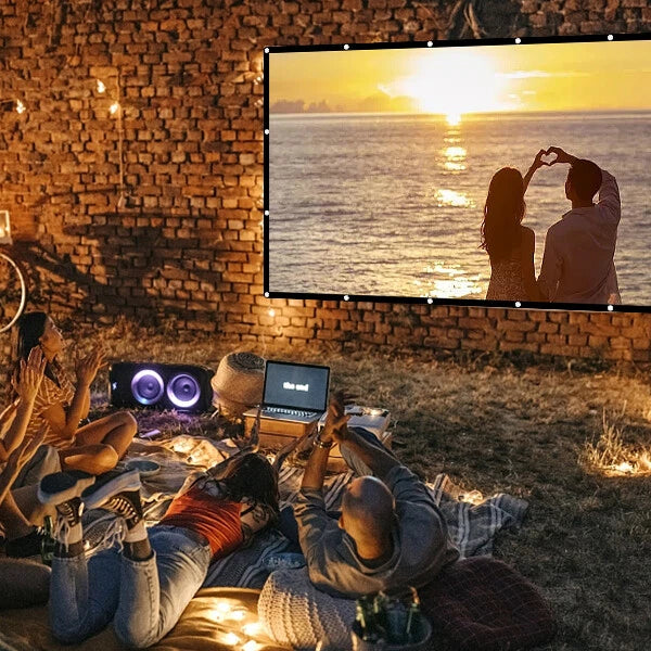 Beamer Leinwand,100 Zoll 16:9 HD Faltbarer Bildschirm für tragbare Projektionsfilme für Heimkino-Außenunterstützung