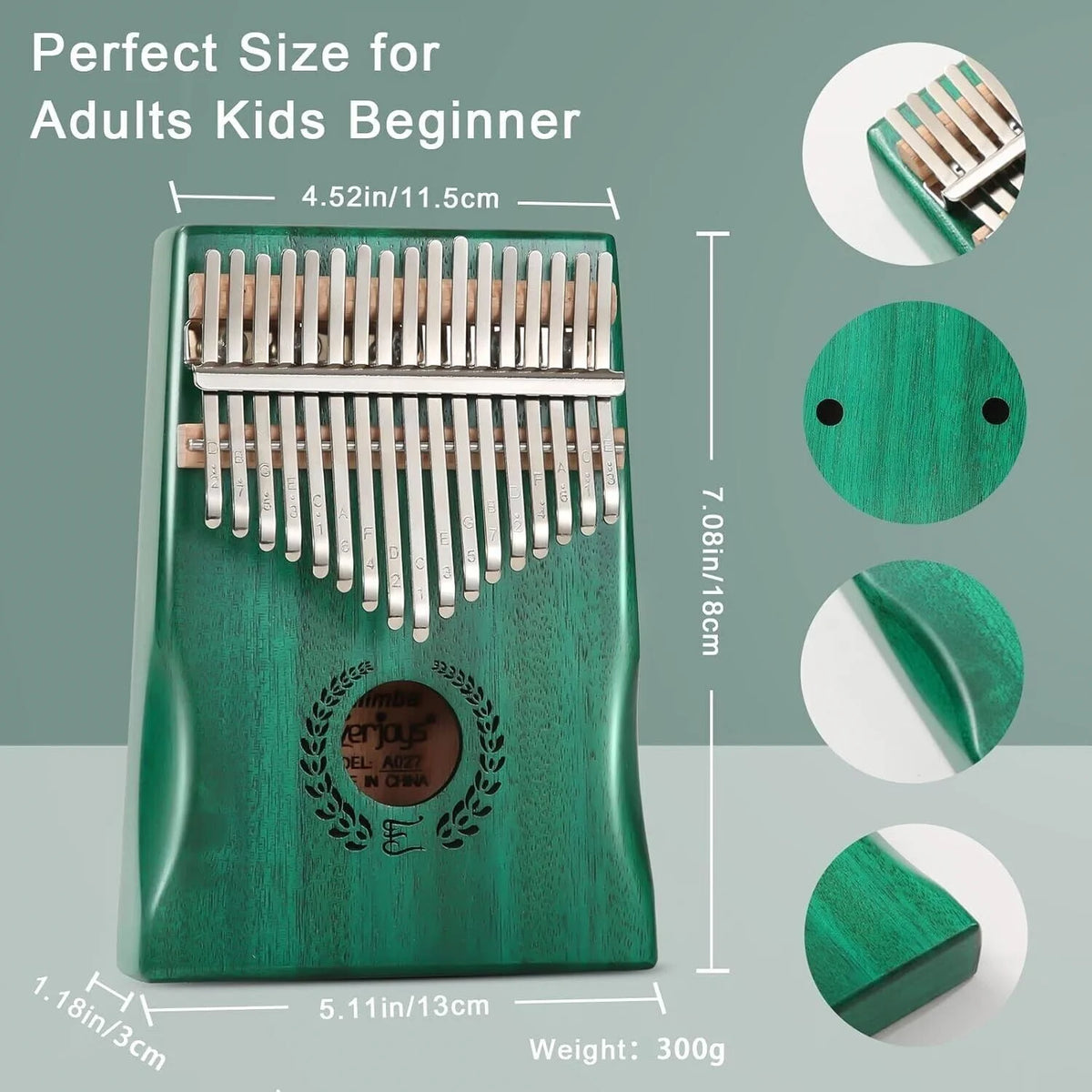 17 Tasten Kalimba Thumb Piano Finger Afrikanisches Instrument Musikinstrument