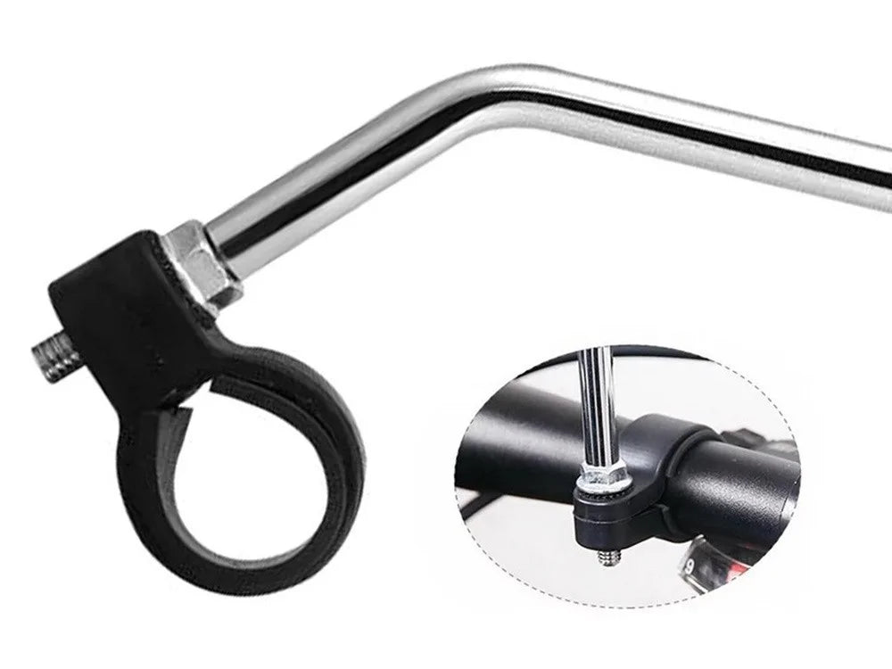 2 Fahrradspiegel mit Reflektor Lenkerspiegel 20-25 mm Verstellbar Schwarz