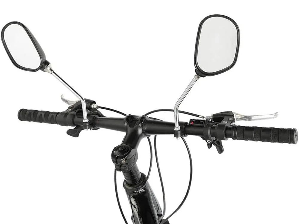 2 Fahrradspiegel mit Reflektor Lenkerspiegel 20-25 mm Verstellbar Schwarz