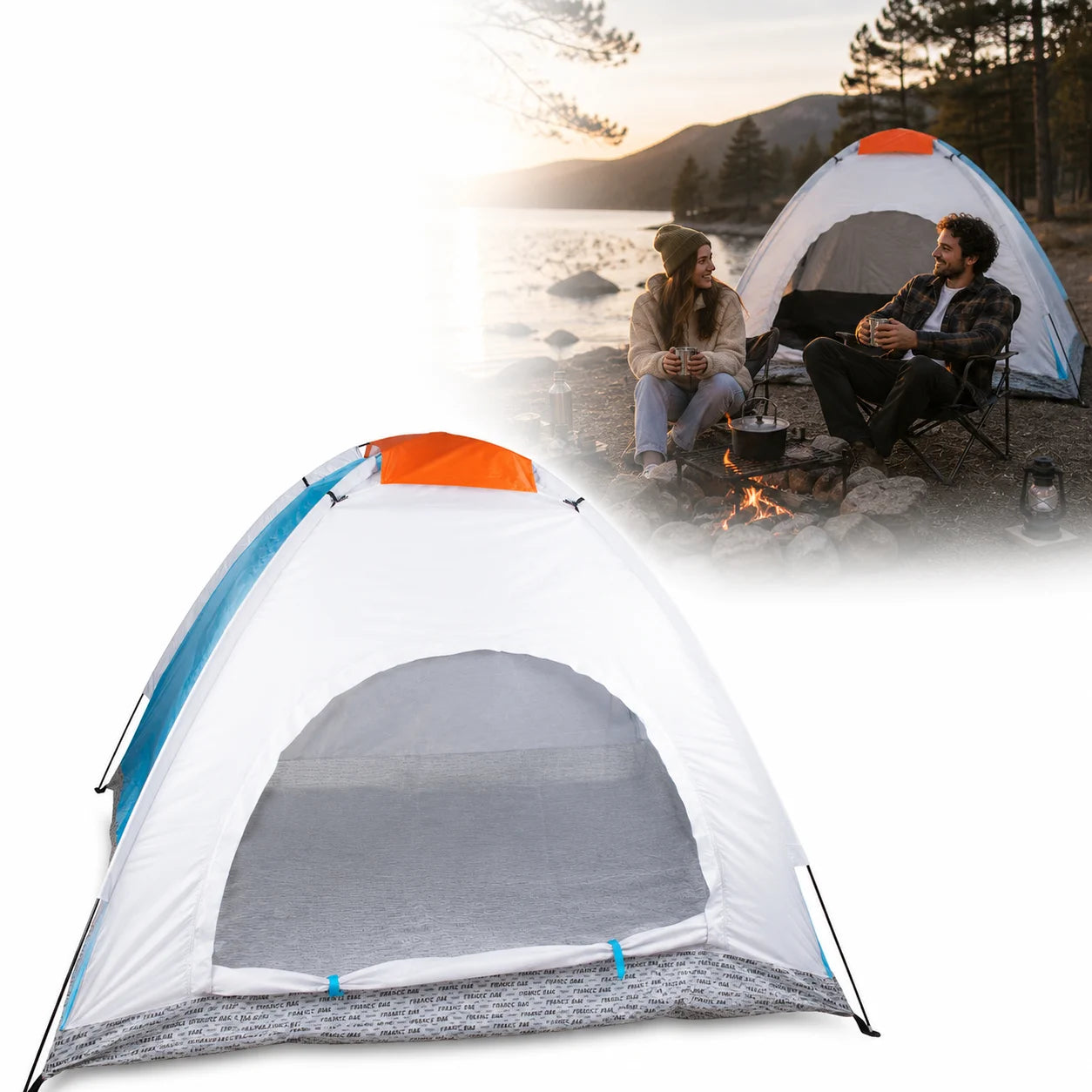 2 Personen Zelt Campingzelt mit Moskitonetz Wasserdicht Tragetasche Outdoor