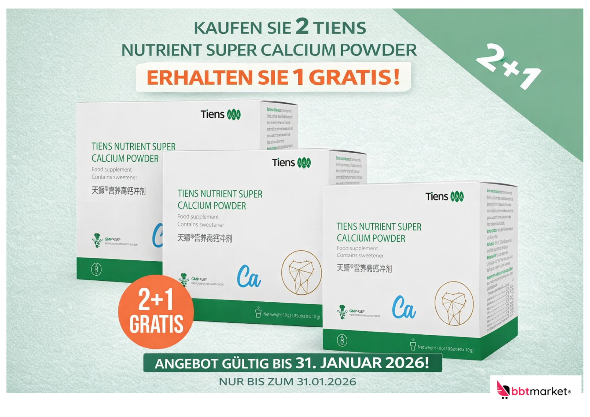Tiens Super Calcium Nährstoff für Kinder mit Vitamin A, D, C, E und K