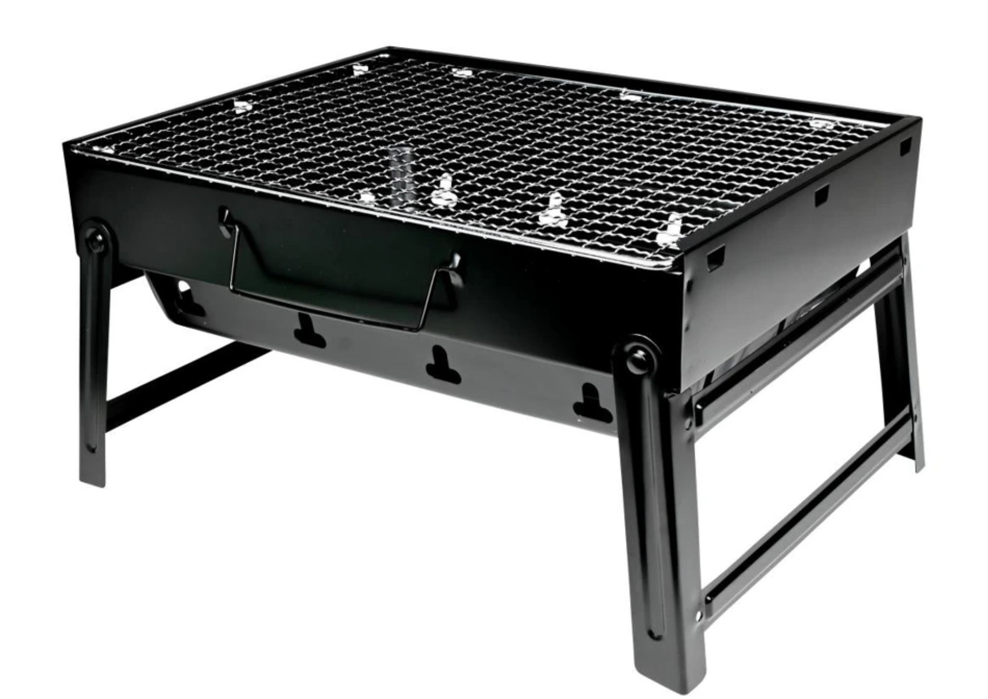 Kompakter Tragbarer Holzkohlegrill 35x27x20 cm – Campinggrill Tischgrill für Garten, Park & BBQ