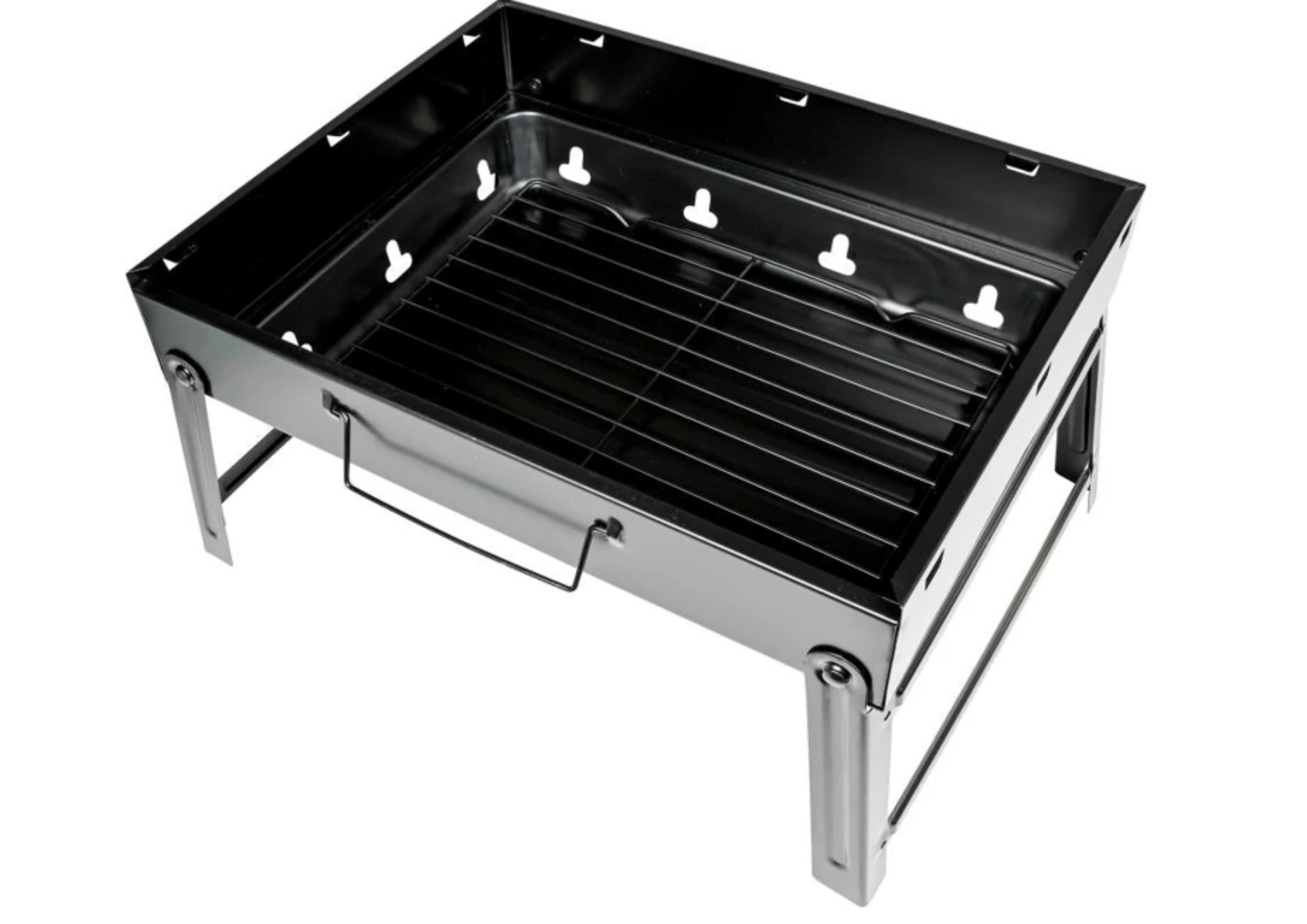 Kompakter Tragbarer Holzkohlegrill 35x27x20 cm – Campinggrill Tischgrill für Garten, Park & BBQ