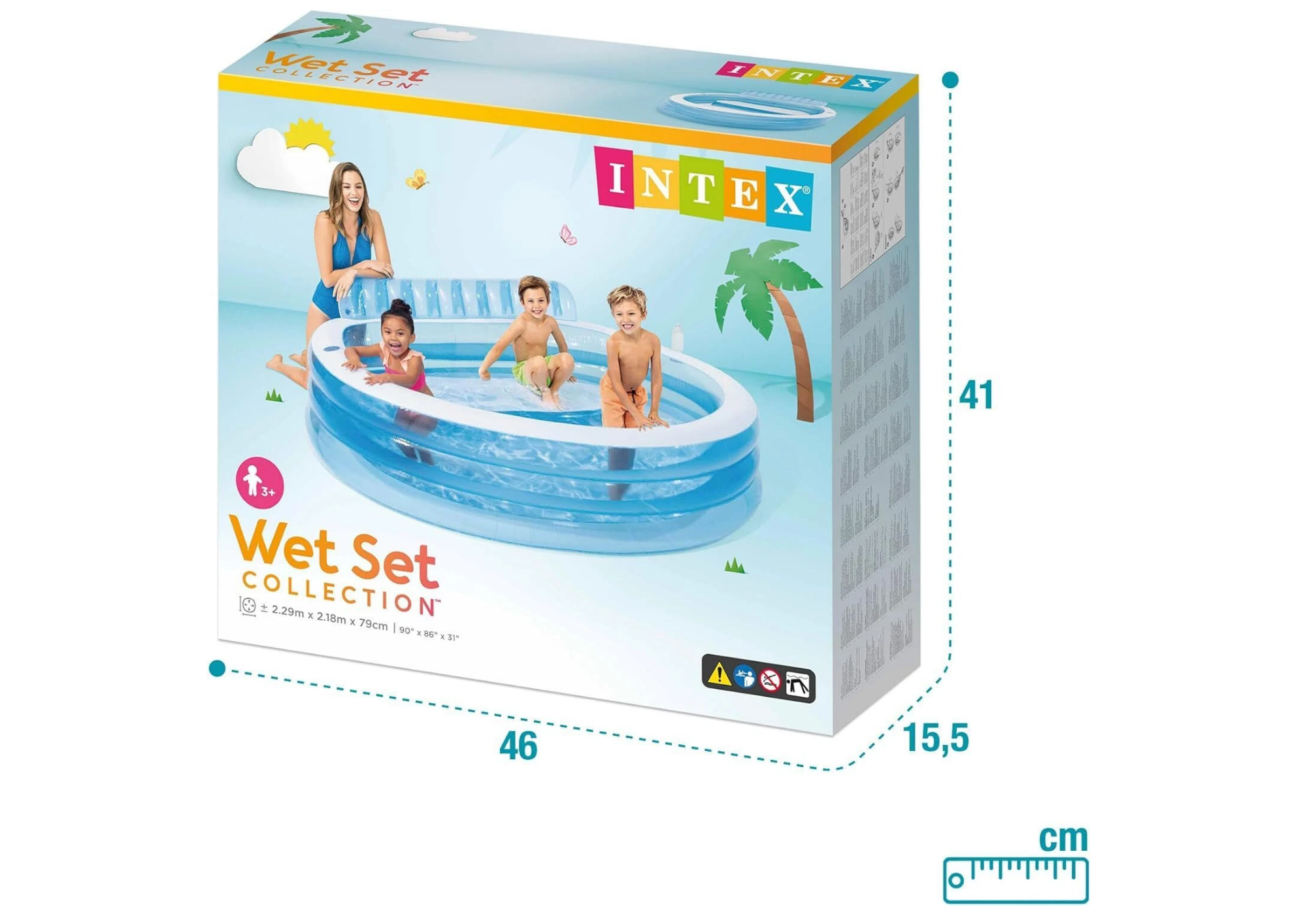 Intex 56475NP - Inflatable Swim Pool Center Family Lounge, 90 x 90 x 26 inches 