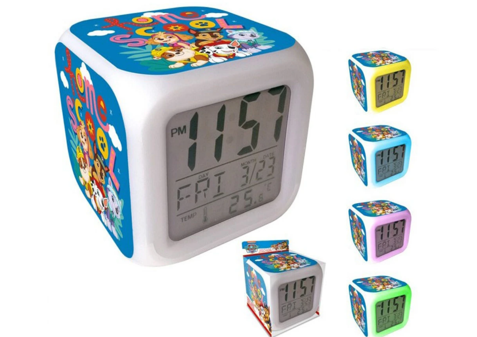Kinder Digital Wecker 8cm mit LED Farbwechsel Nachtlicht & Alarmfunktion