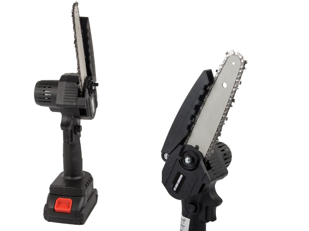 Mini Akku Kettensäge 6 Zoll 21V mit Akku, Ladegerät und Koffer – Handliche Astsäge für Garten, Baumschnitt und Holz