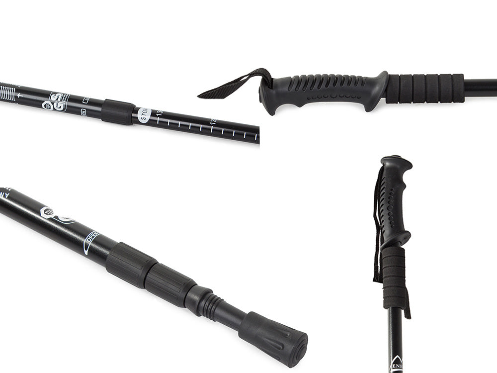 Nordic Walking Stock Teleskop 64-135 cm – Alu Antischock Wanderstock mit Korkgriff