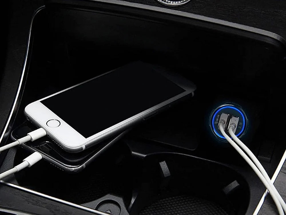 USB Auto Ladegerät mit 2x USB & Quick Charge 3.0 – KFZ Schnellladegerät für 12V/24V Zigarettenanzünder