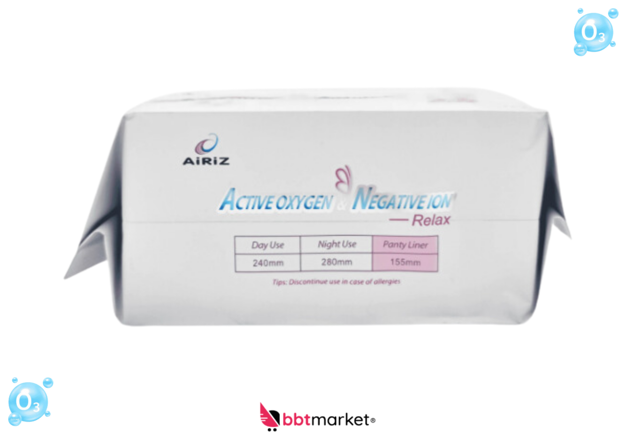 3 x Tiens AiriZ Sanitary Pads Daily Panty Liner 90 Pieces 
