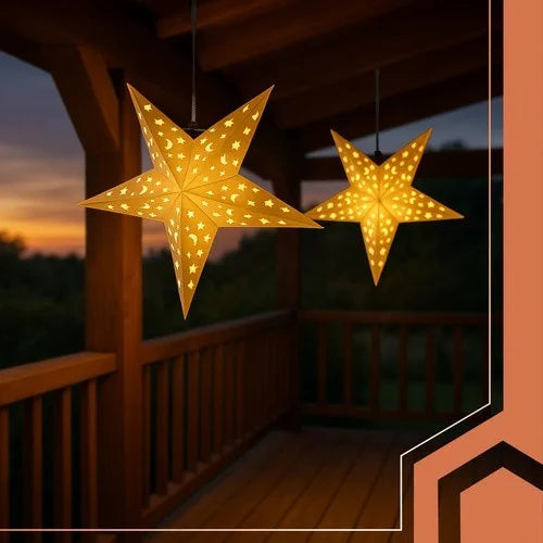 3D Weihnacht Stern LED Innen 60 cm Adventsstern Beleuchtet Timer Weihnachtsdeko