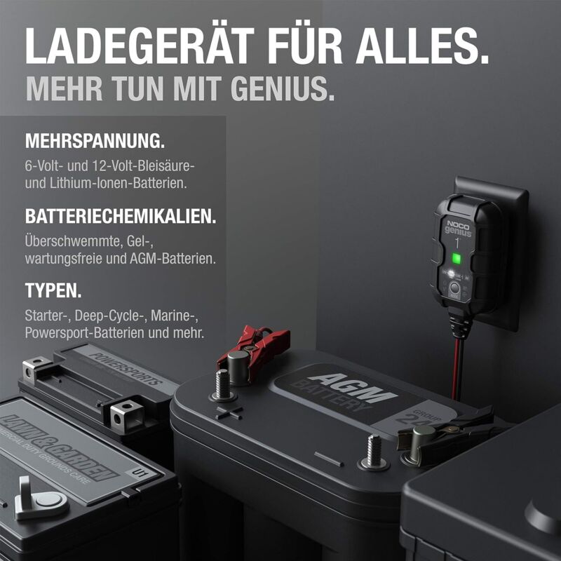 NOCO GENIUS1, 1A Intelligentes Batterieladegerät 6V/12V Ladegerät