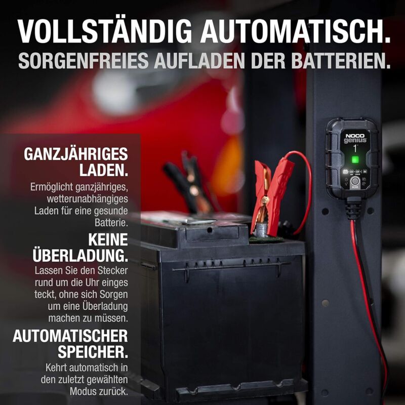 NOCO GENIUS1, 1A Intelligentes Batterieladegerät 6V/12V Ladegerät
