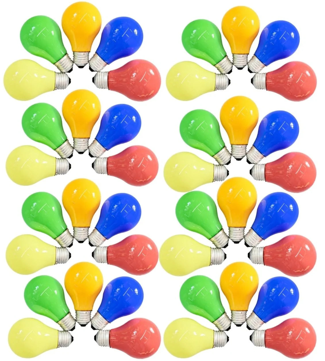 30x Glühbirnen E27 25W Farbig Gemischt Dimmbar Party Lichterkette Glühlampen