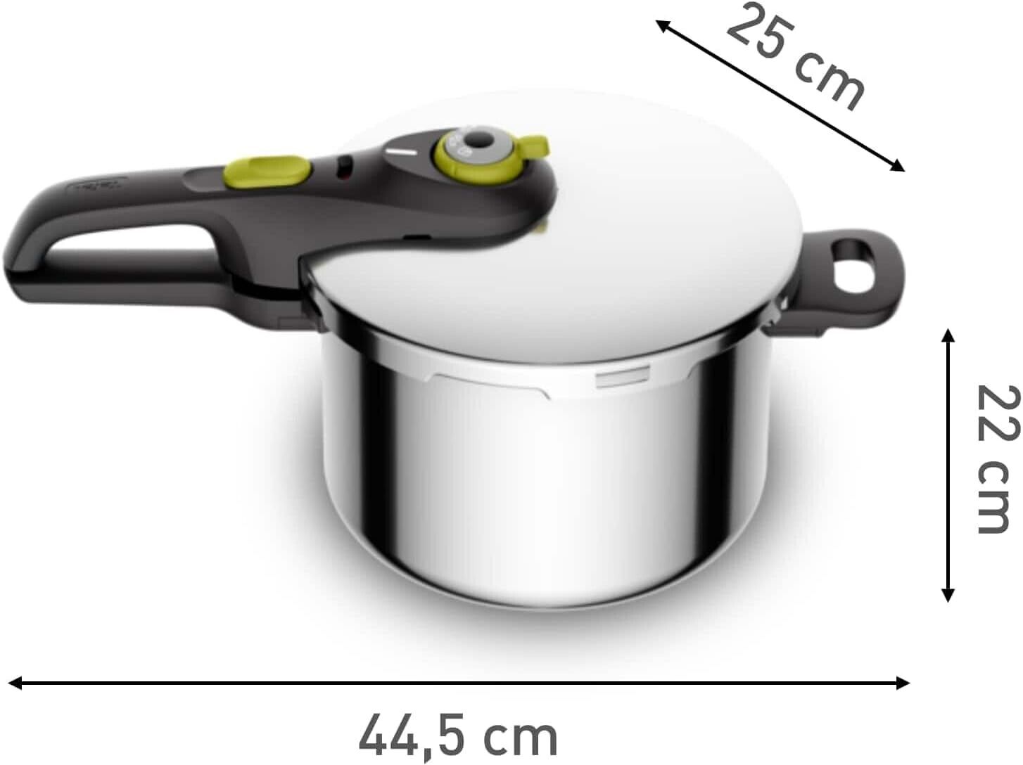 Tefal Secure 5 Schnellkochtopf P25307 | inklusive Dampfkorb mit Dreifuß | 6 L Fassungsvermögen | Hochwertiger Edelstahl | 5-Fach Sicherheitssystem | Geeignet für alle Herdarten, inklusive Induktion