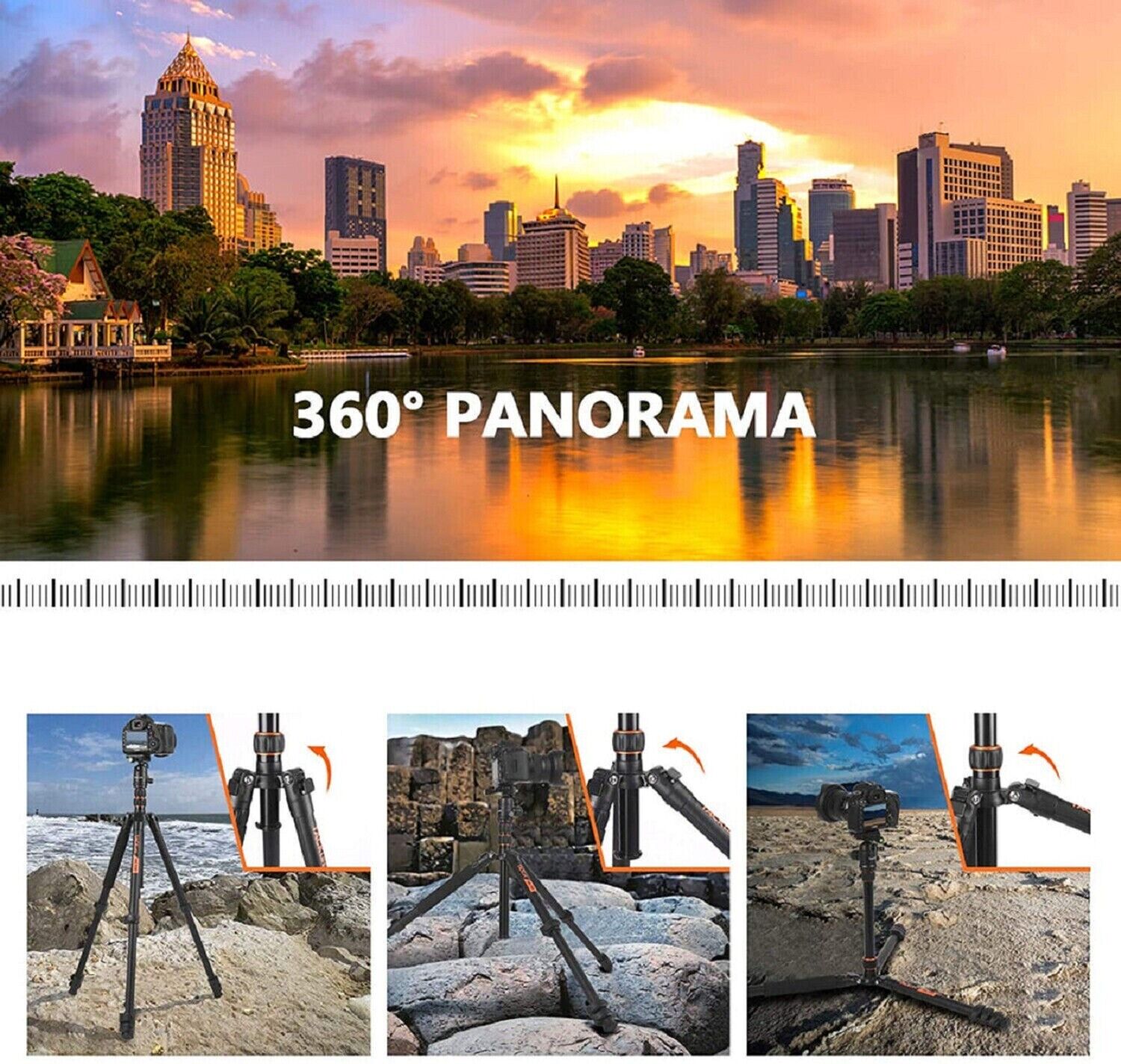 TACKLIFE Camera Mobile Phone Tripod Stand Holder Photo Tripod 55-178cm 360° 9kg Load 