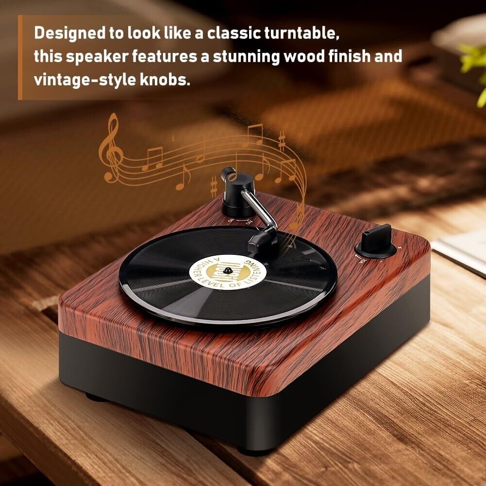 Bluetooth-Lautsprecher,Turntable Design Bluetooth-Lautsprecher Portable Wireless