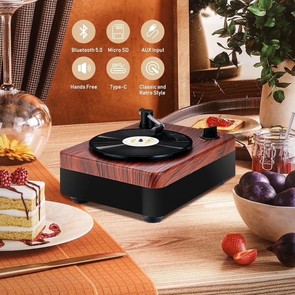 Bluetooth-Lautsprecher,Turntable Design Bluetooth-Lautsprecher Portable Wireless