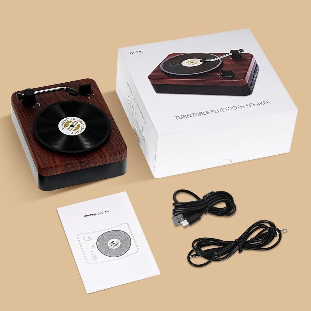 Bluetooth-Lautsprecher,Turntable Design Bluetooth-Lautsprecher Portable Wireless