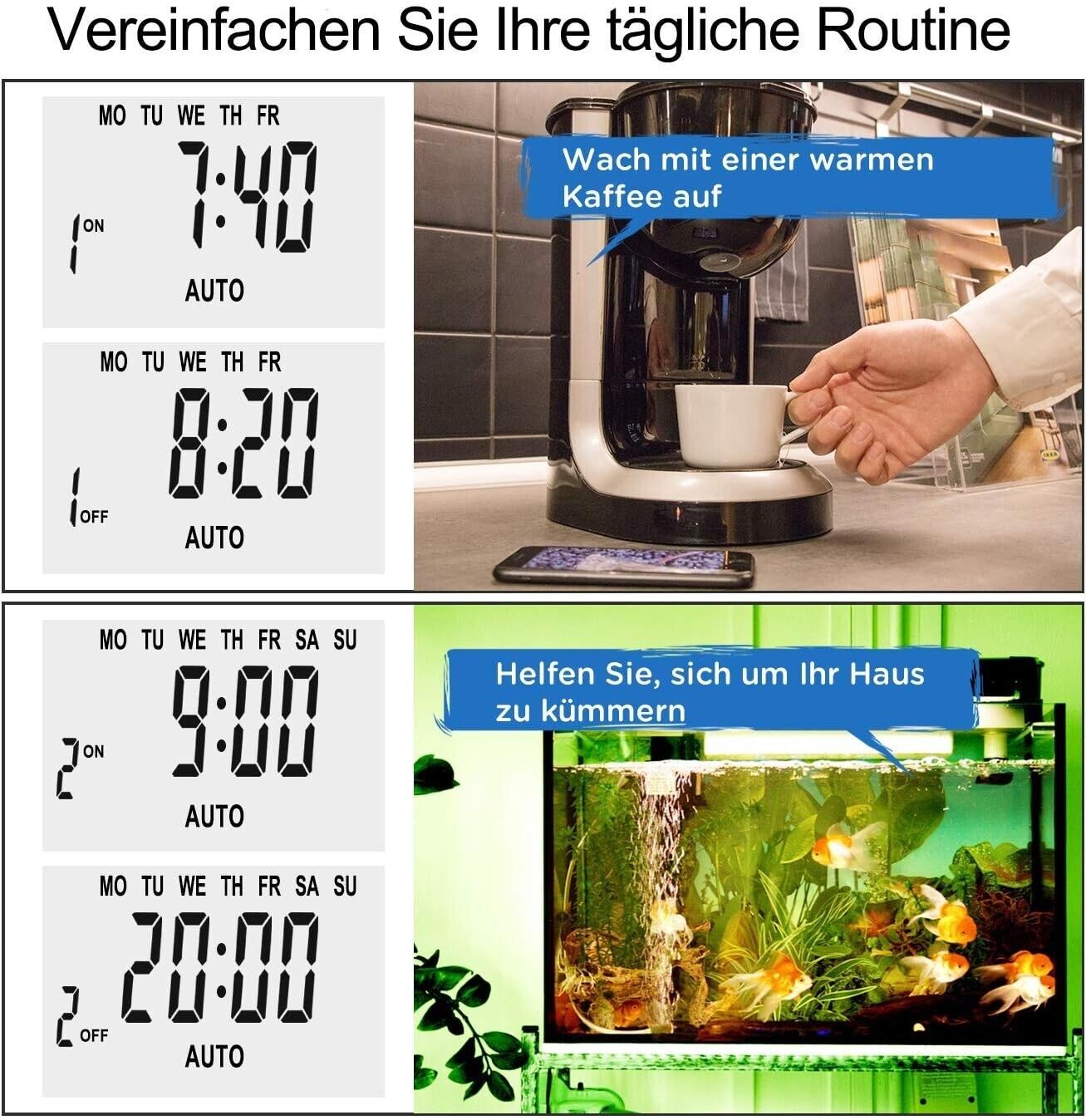 Digital timer socket timer weekly timer 24h 10Prog 3680W 
