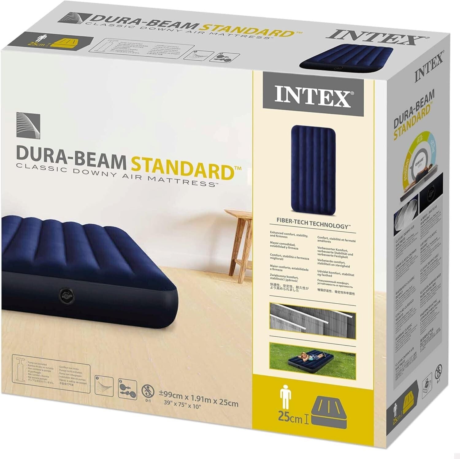 Intex Luftbett 99x191x25 – Gästebett Luftmatratze für Camping & Zuhause