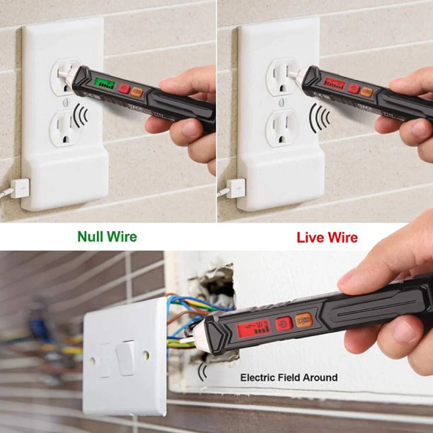 Berührungsloser Spannungsprüfer AC 12–1000V – NCV Prüf Stift mit LCD & Alarm