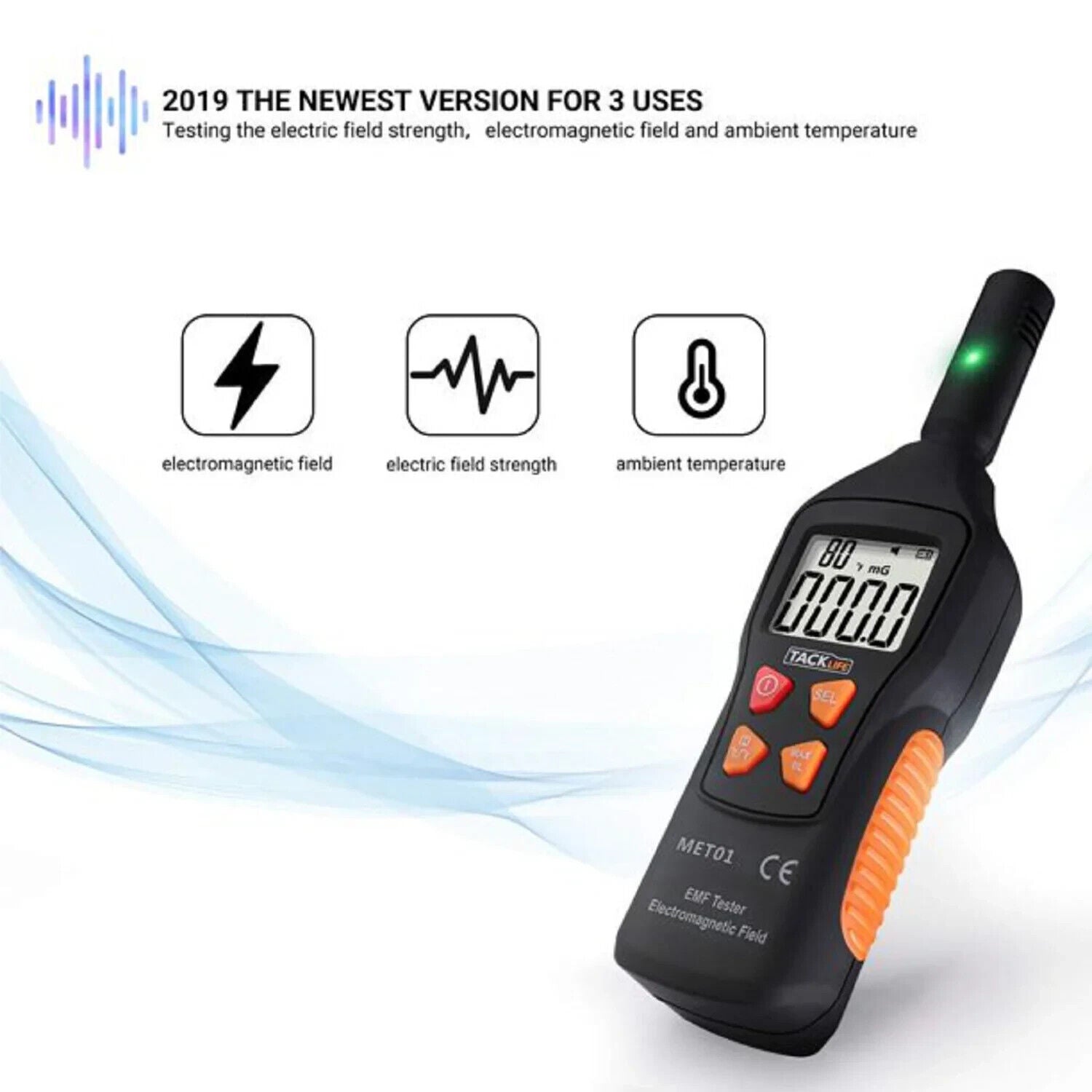 TACKLIFE Strahlenmessgerät Strahlungsdetektor Strahlungsmesser 5 Hz-3500 MHz