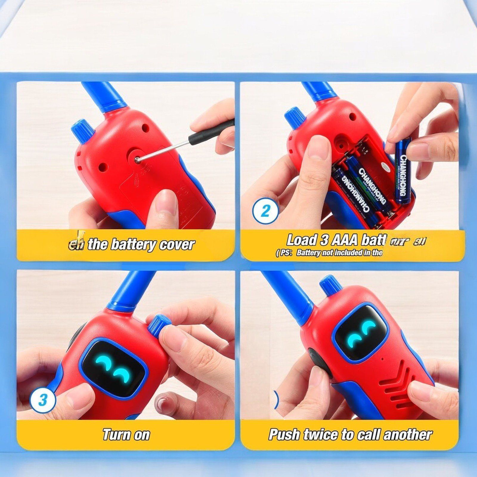 2 Walkie Talkies Outdoor für Kinder Spielzeug Draußen Uhren Weihnachten Geschenk