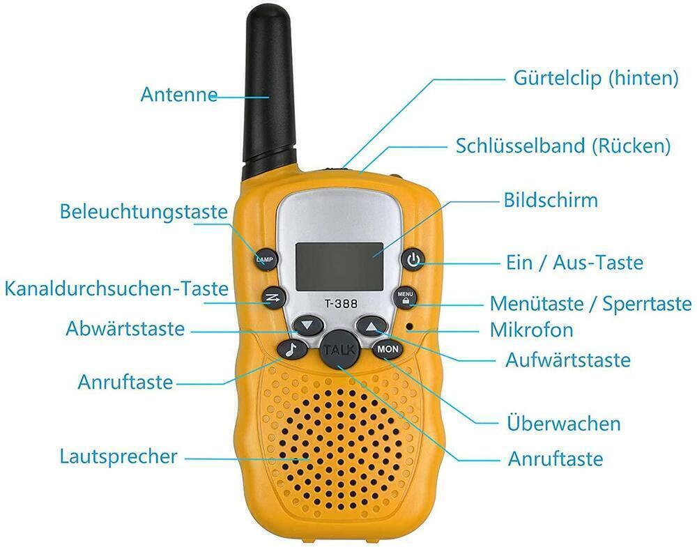 2 Walkie Talkies Outdoor für Kinder Spielzeug Draußen Uhren Weihnachten Geschenk