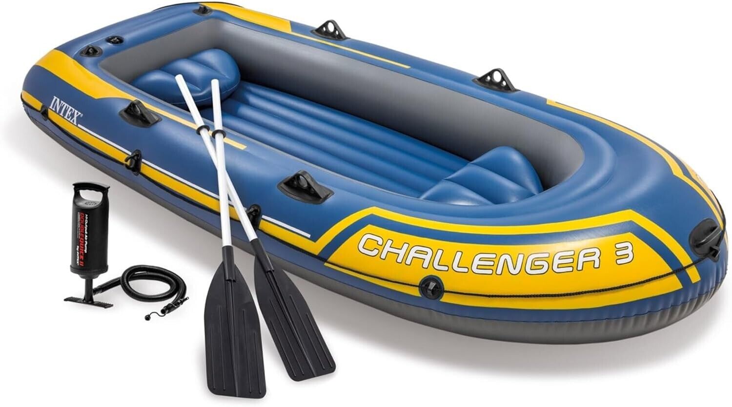 Intex Challenger 3 Schlauchboot Set für 3 Personen – 295x137 cm mit Ruder & Luftpumpe