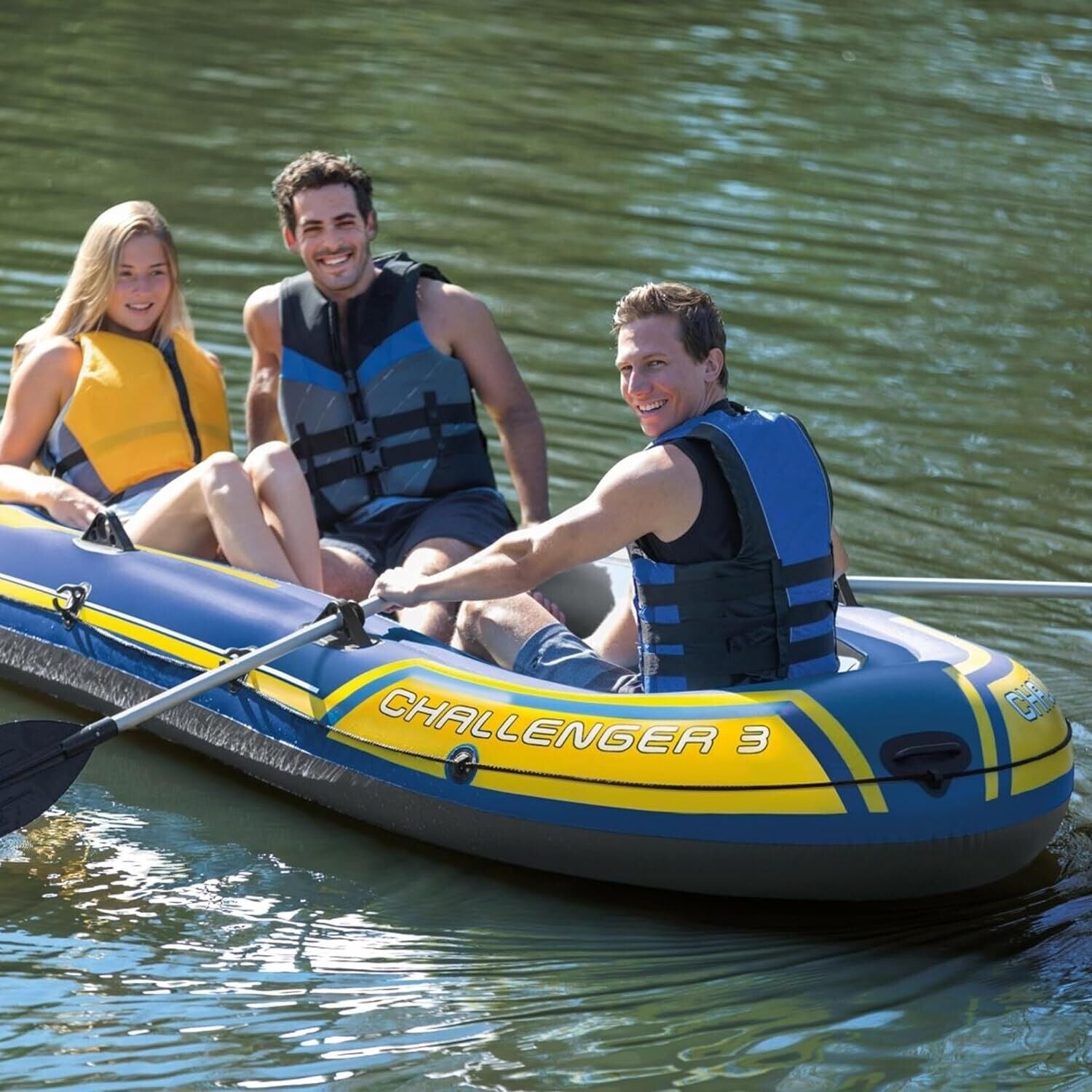 Intex Challenger 3 Schlauchboot Set für 3 Personen – 295x137 cm mit Ruder & Luftpumpe