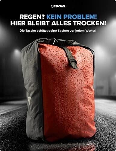 Büchel Fahrradtasche für Gepäckträger 10kg Wasserabweisend mit Schultergurt & Reflektoren