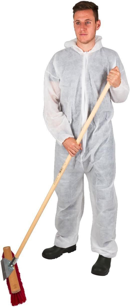 Einweg Overall XL Weiß – Schutzkleidung gegen Staub, Schmutz & Spritzer | Polypropylen Schutzanzug mit Kapuze